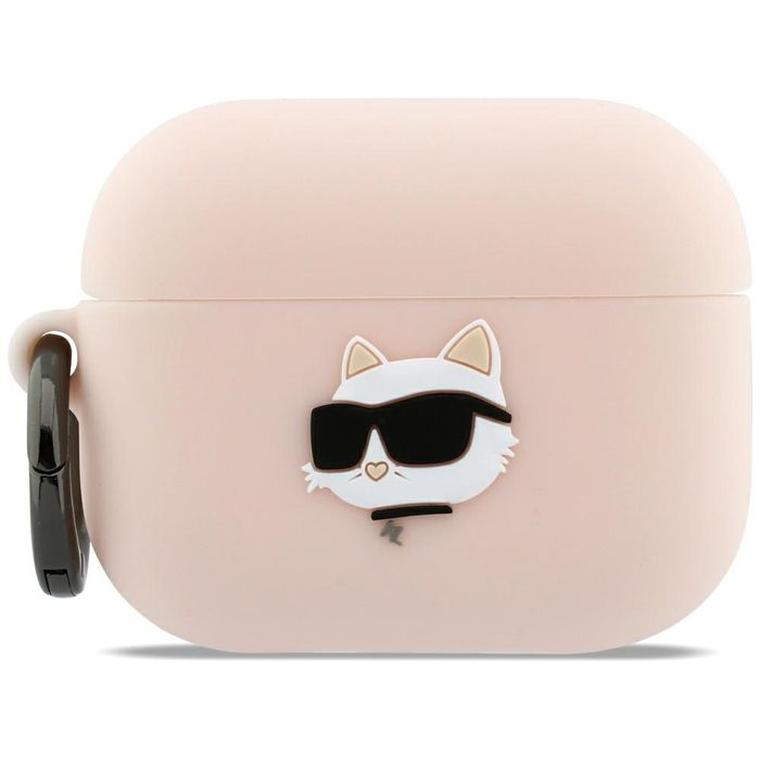 Karl Lagerfeld etui Silicone Chaupette Head 3D do AirPods Pro 3 różowy