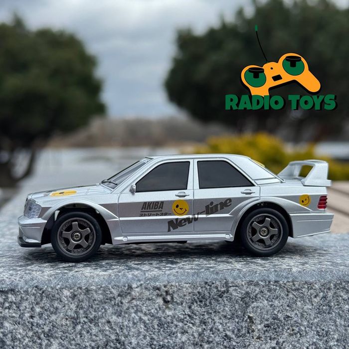 Дрифт машинка Mercedes W201 Mini Drift Сіра на радіокеруванні 1:43