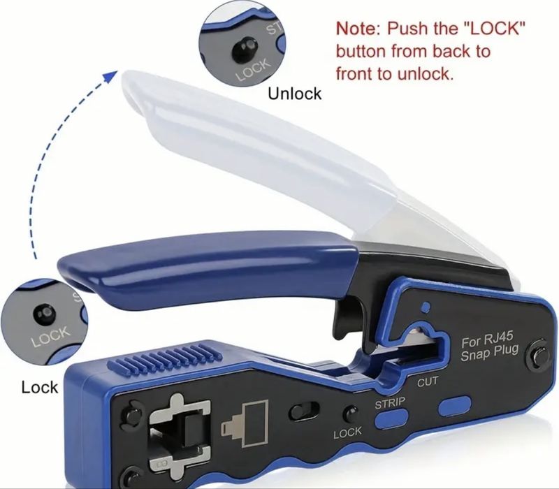 RJ45 Crimping Tool, Cat. 6E64740745406850124