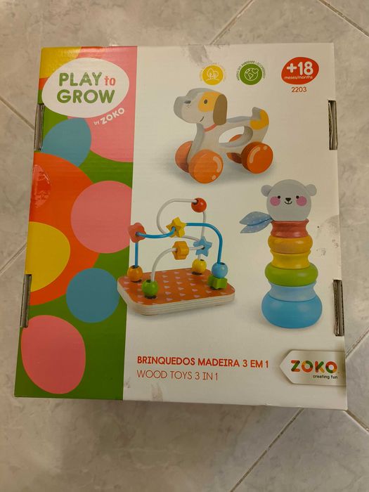 Brinquedos Madeira 3 em 1 Play to Grow by Zoko