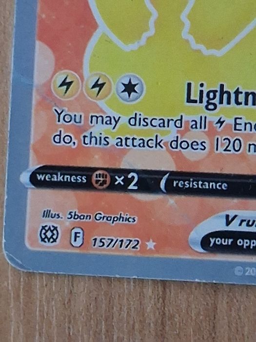 Karta pokemon pikachu V.    157/172.  Brylant Stars  Full  Art. stan pl