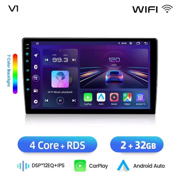 Rádio Android Carplay Renault Clio 5 2/32GB 9 polegadas NOVO