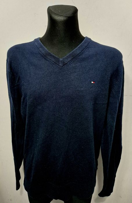 TOMMY HILFIGER roz. XL extralekki sweter premium Bawełna + kaszmir