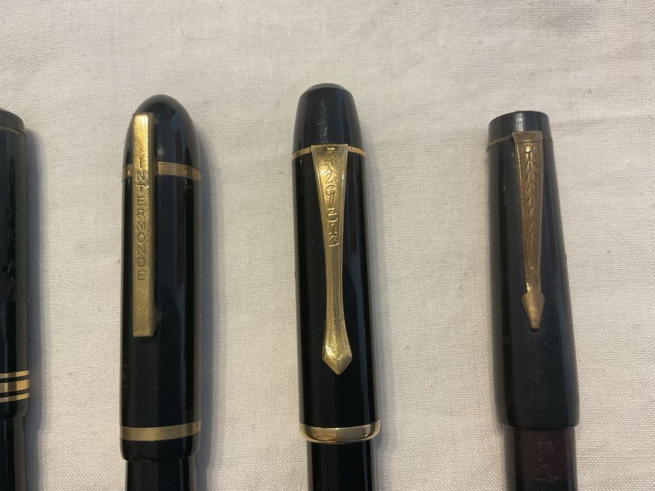 Seis canetas antigas de tinta permanente para colecionadores