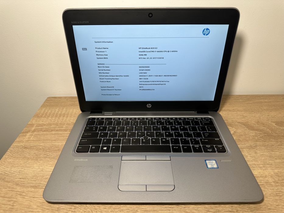 Laptop Hp EliteBook 820 G3 i7-6Gen do naprawy albo na części