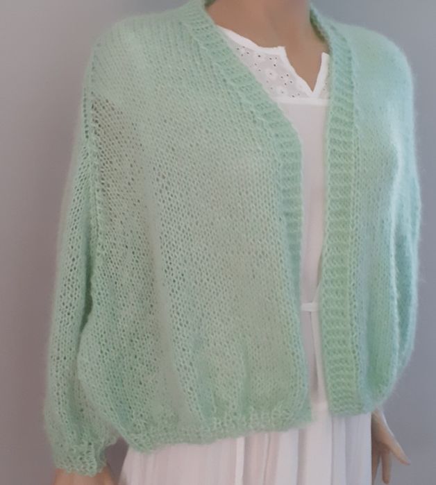 Sweter oversize ręcznie robiony na drutach