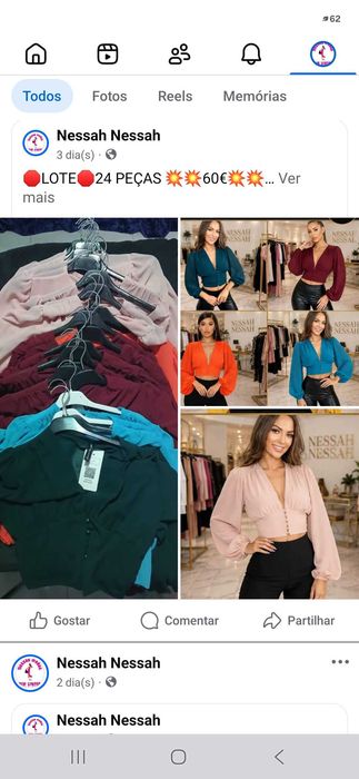 Lote de roupa e calçado
