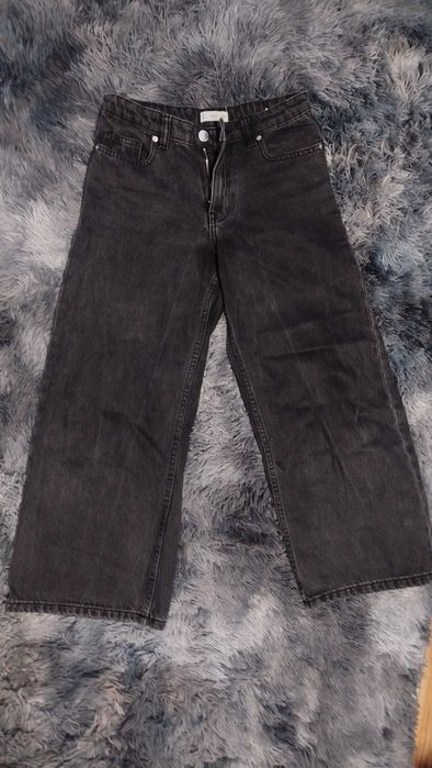 Широкі джинси Mango wide leg графітові/чорні на дівчинку 152/XS