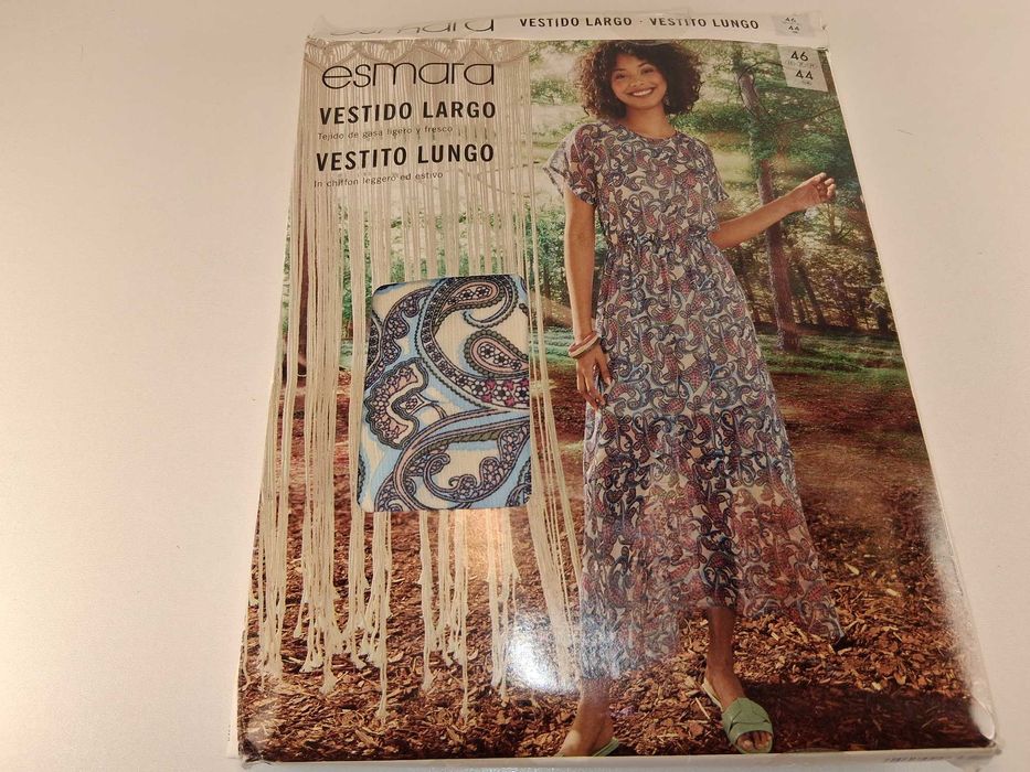 A156 Esmara Damska Sukienka Maxi Letnia Wzorzysta Rozmiar L 44/46