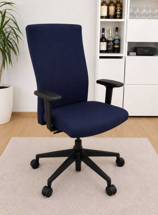 Krzesło biurowe Ergonomiczne stan idealnye | Granatowe | Regulowane