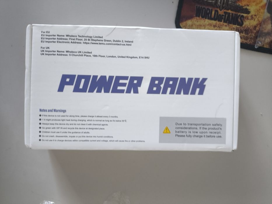 Черный повербанк 20000 Mah с быстрой зарядкой (новый)