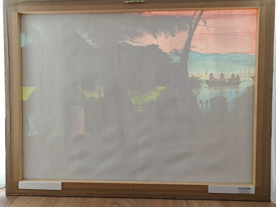 Quadro com pintura sobre tela pintado a óleo