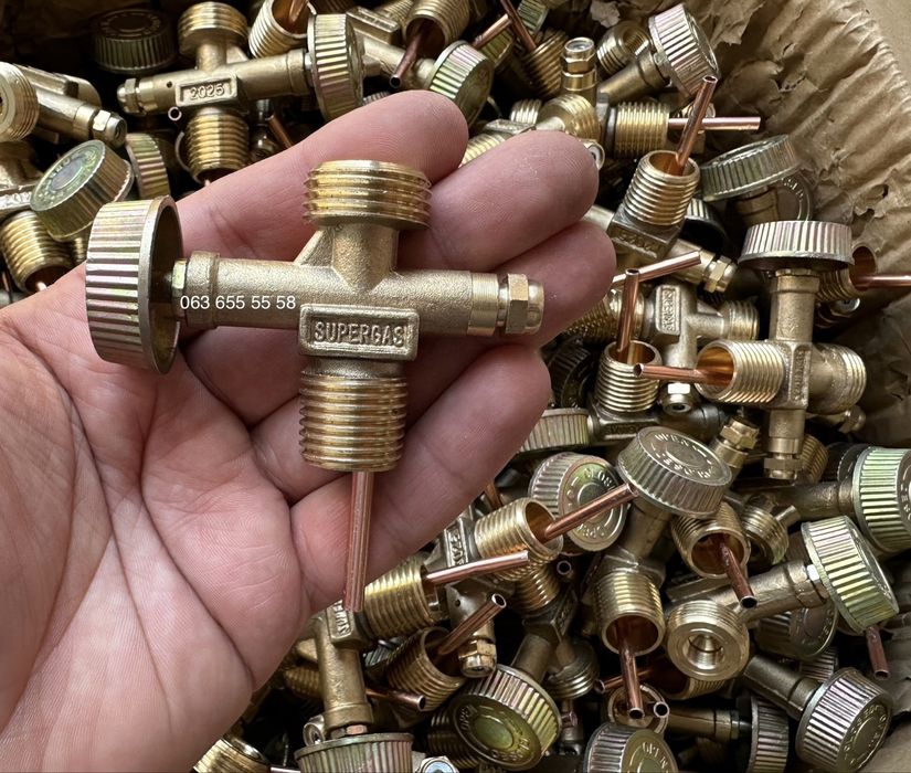 Кран/вентиль для туристических газовых баллонов с трубочкой ОПТ