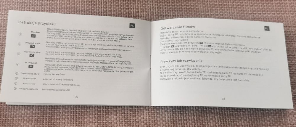 Wideorejestrator samochodowy 2 kamery FHD