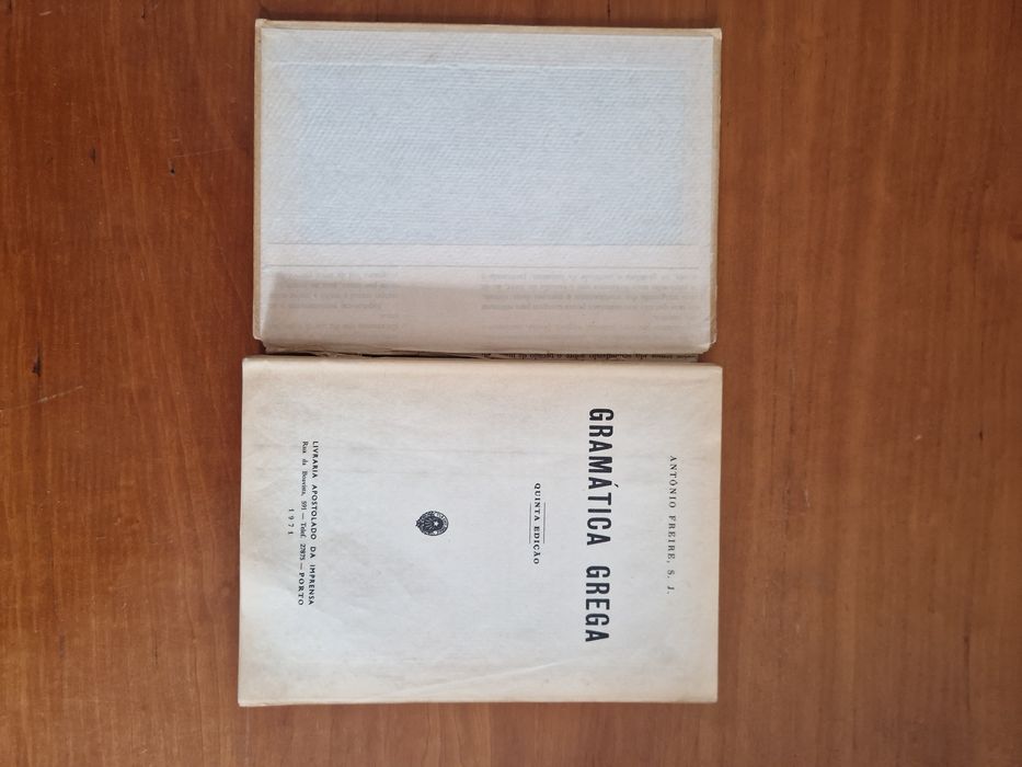 Livro didático "Gramática Grega", de A. Freire, S. J.