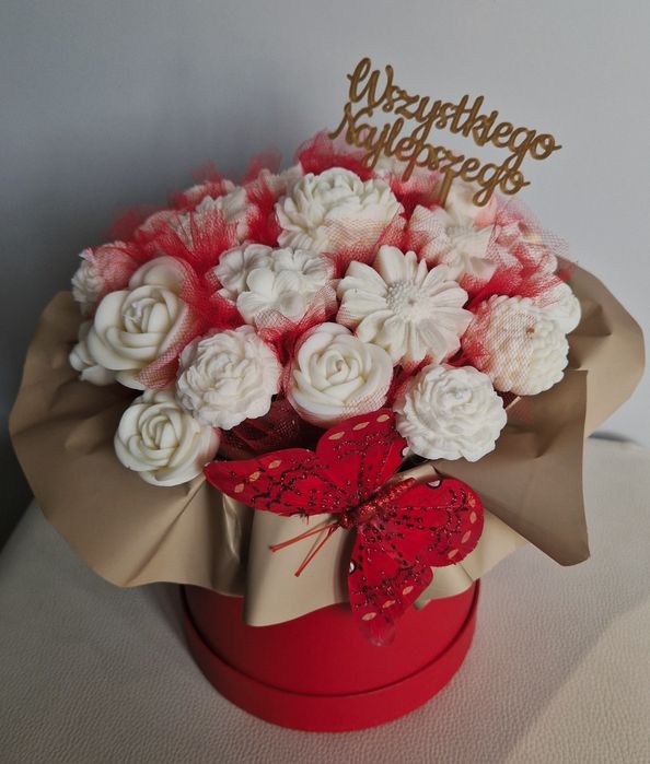 Flower box ze świec sojowych naturalne świeczki