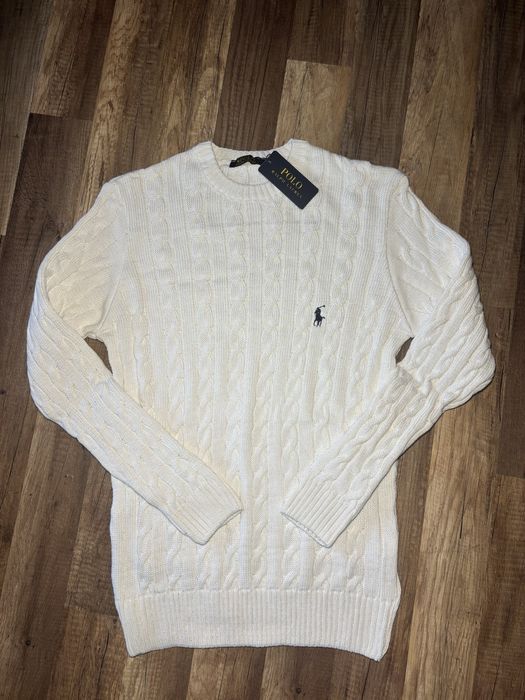 Bialy sweter ralph lauren 2XL
