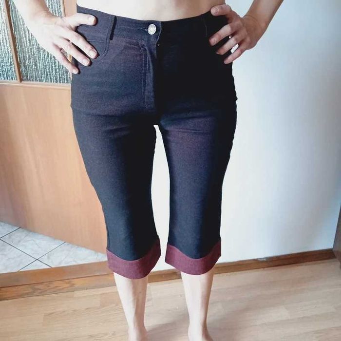 rybaczki spodnie 3/4 śliwkowe 36