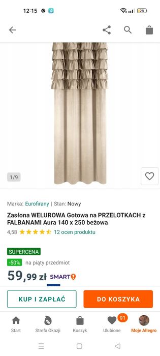 Sprzedam nowe zaslony