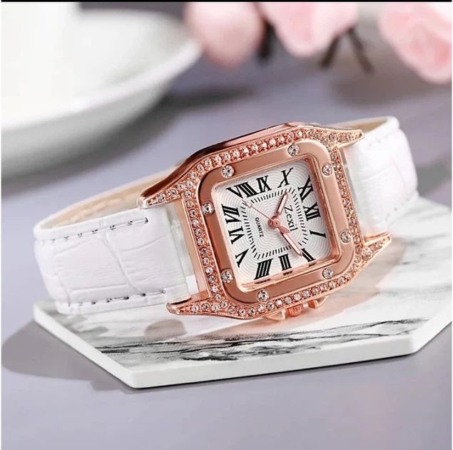 Жіночий годинник Білий Годинник з інкрустацією