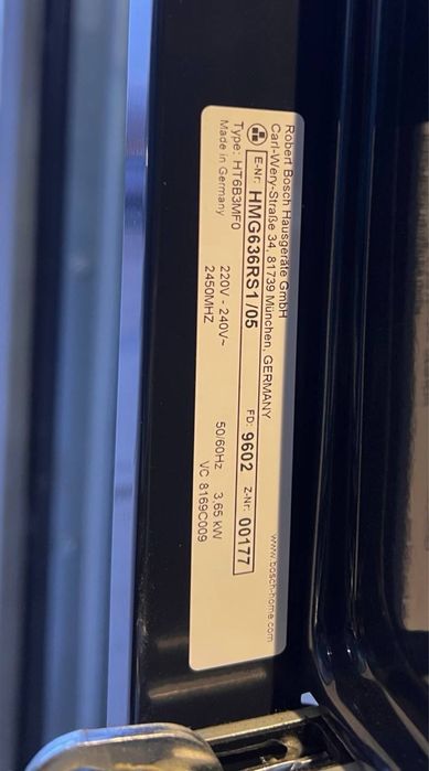 Духовой шкаф с Микроволновкой 2/1 Bosch HMG636RS1/05