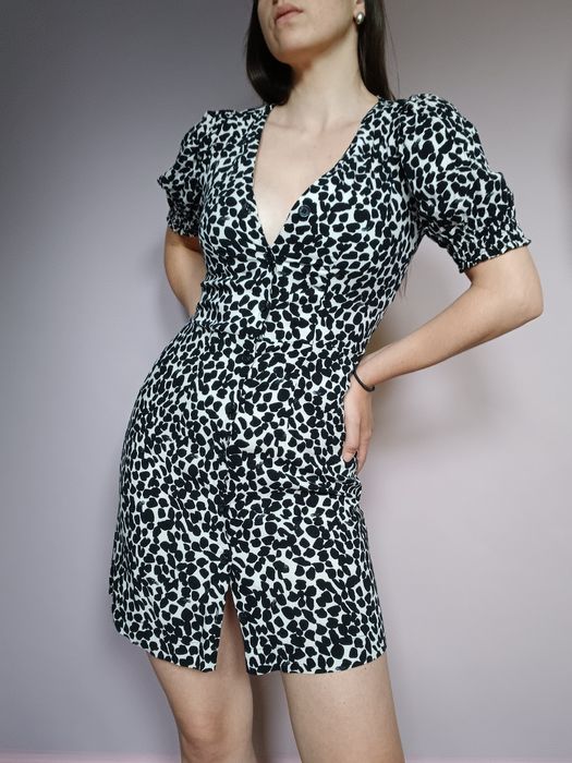 Sukienka panterka 100% wiskoza H&M XXS/XS