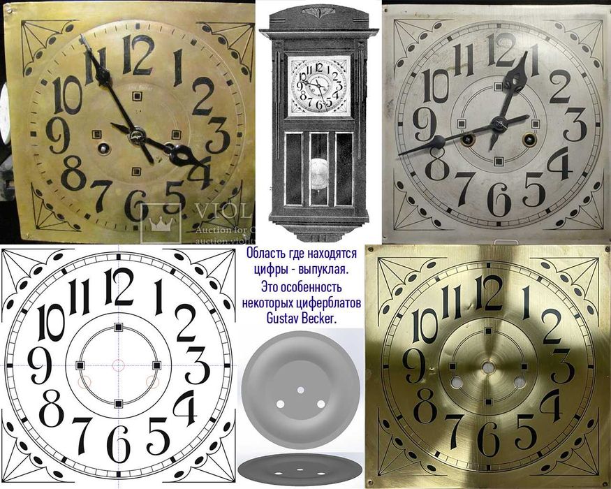 Циферблат старинных антикварных часов - 4