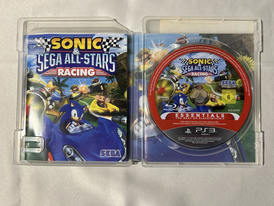 2 jogos Sonic Sega All-Stars Racing e Sonic Generations