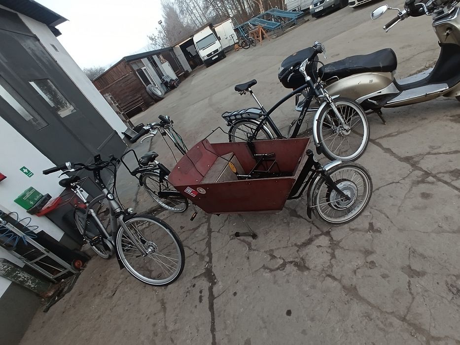 Rower cargo bakfiest elektryczny riksza wózek trajka elektryk towarowy