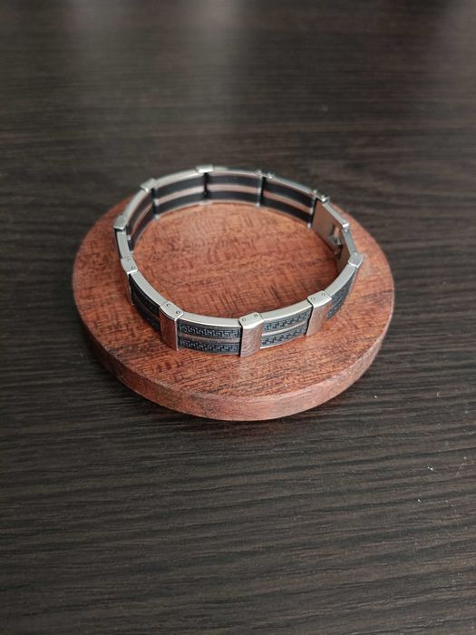 Srebrna męska bransoletka ze stali chirurgicznej stainless steel