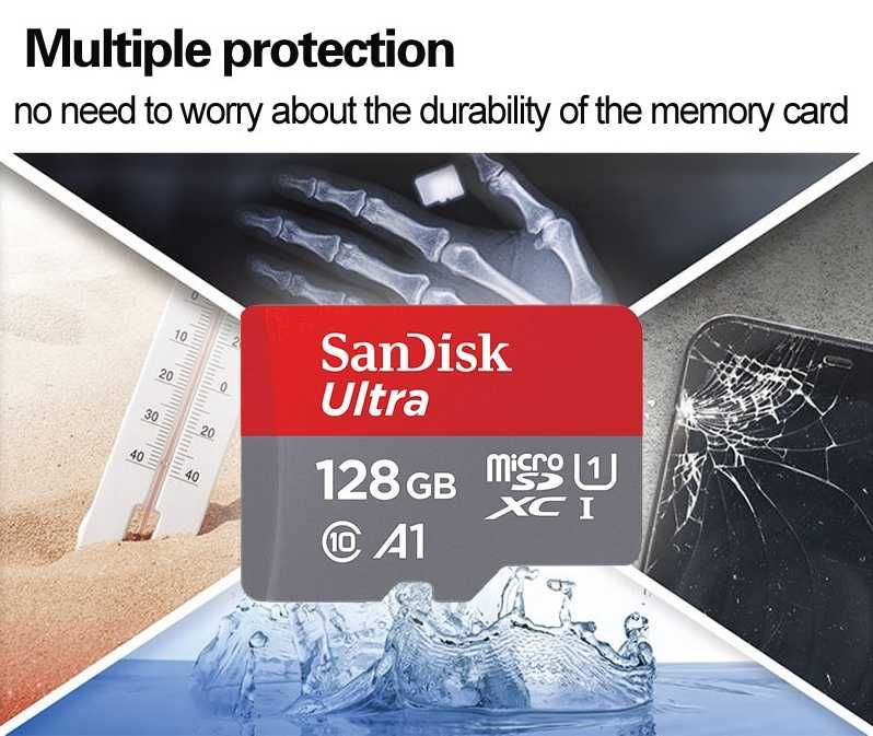 Карта памяти 128 ГБ GB MicroSD SanDisk Class 10 ОРИГИНАЛ флешка микро