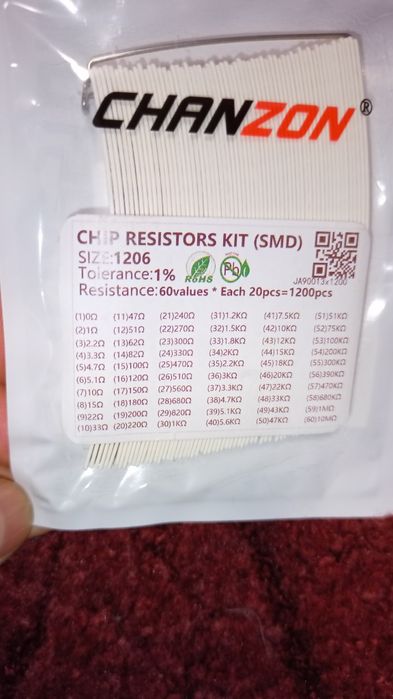 Резистор опір набір смд smd 1206 та 0603
