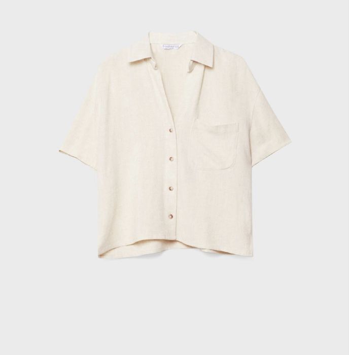 Лляний костюм шорти і сорочка