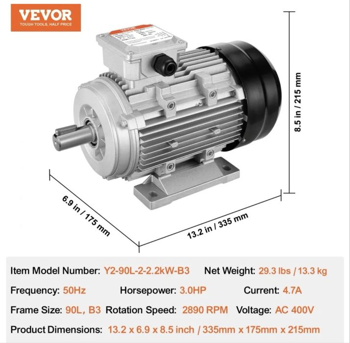 Motor elétrico VEVOR 2,2 kW