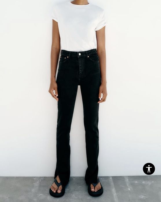 Чорні скіні штани zara