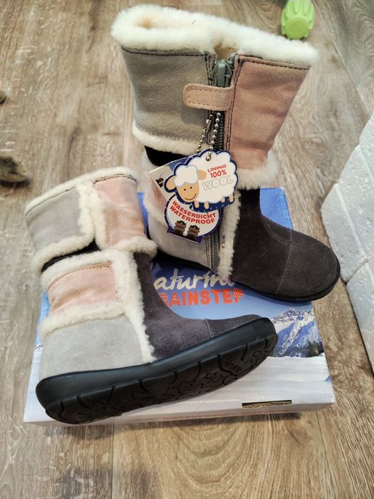 Натуральные зимние сапоги Naturino на овчине, 24р.