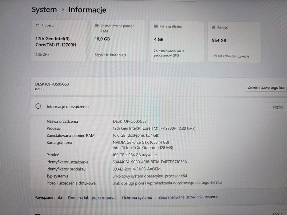 Lenovo Yoga Slim 7i Pro X jak nowy gwarancja !