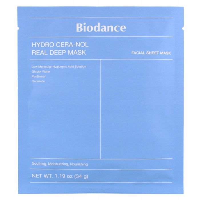 Biodance Hydro Cera-Nol Hydrożelowa Maska z Ceramidami 34g niebieska