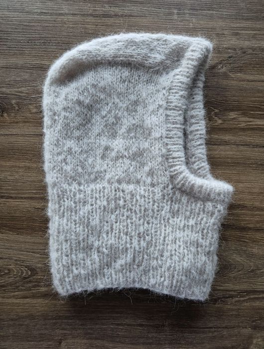 Beżowa kominiarka balaclava z alpaki i merino