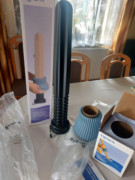 Guma i stożek sigvaris doff"n donner do zakładania pończoch i podkolanówek plus rękawice