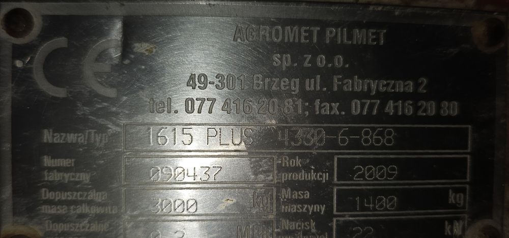 Opryskiwacz PILMET 1615PLUS