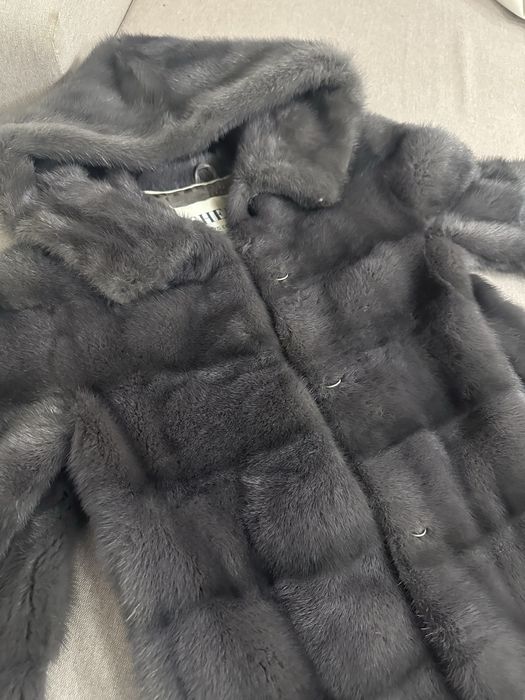 Норкова шуба сіра