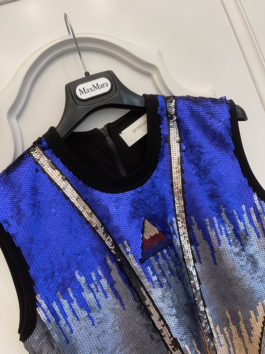 MAX MARA piękna sukienka cekinowa; stan IDEALNY