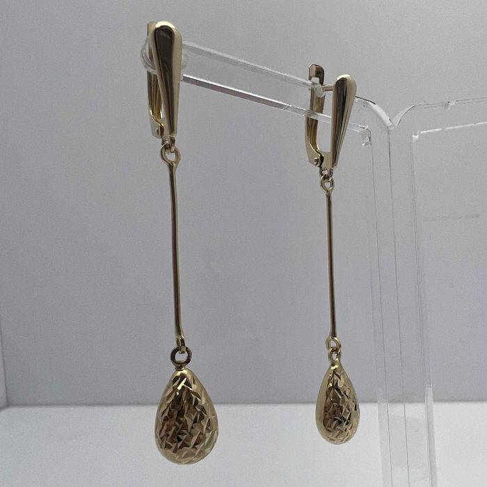 Wyjątkowe Złote Kolczyki Wiszące P585 3,17g Angielskie