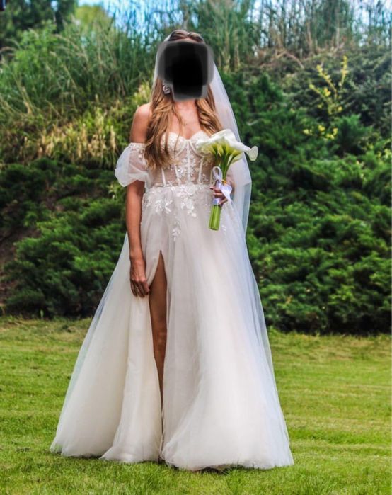 Suknia Ślubna hiszpanka z rozcięciem na nodze Madonna