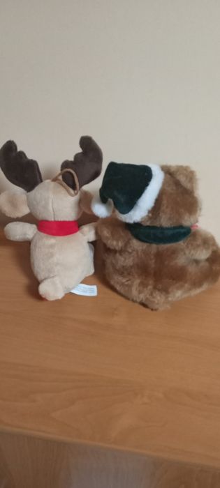 Miś i Reniferek pluszowe zabawki ozdoby