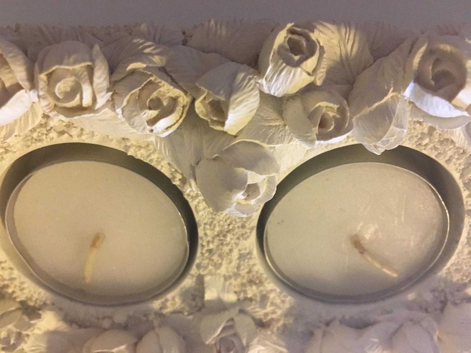 Candle Holder with Embossed Flowers and/or Egg-Shaped Candle Holder with Candle