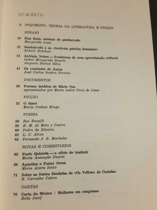 Colóquio Letras (J. Gomes Ferreira-Camoes-Torga-Pessoa)