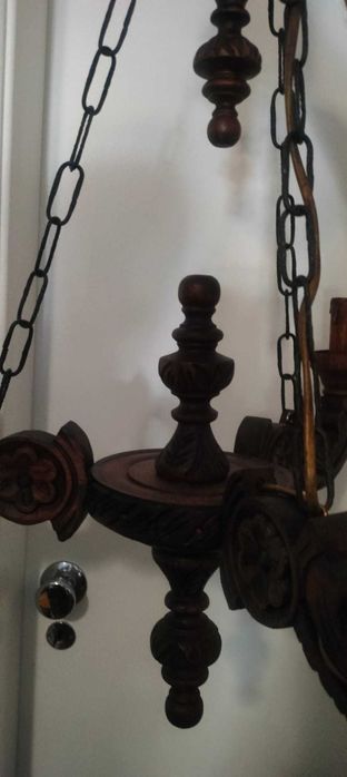 2 Candeeiros de Tecto em madeira maciça