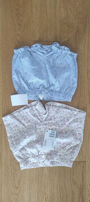 92 NOWE H&M spodnie spodenki krótkie dwie pary różowe niebieskie paski